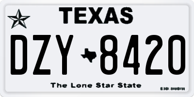 TX license plate DZY8420