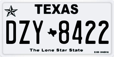 TX license plate DZY8422