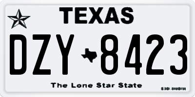 TX license plate DZY8423