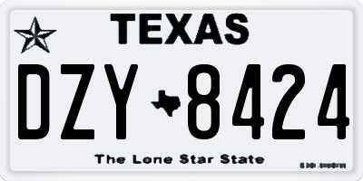 TX license plate DZY8424