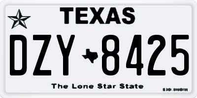 TX license plate DZY8425