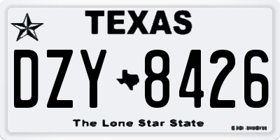 TX license plate DZY8426