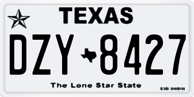 TX license plate DZY8427