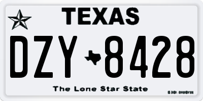 TX license plate DZY8428