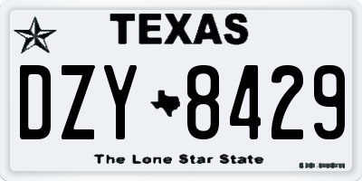 TX license plate DZY8429