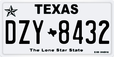 TX license plate DZY8432