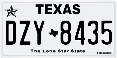 TX license plate DZY8435