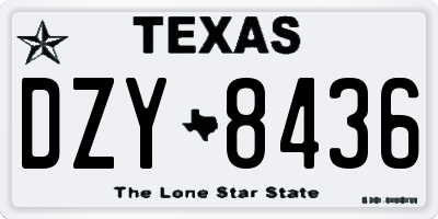 TX license plate DZY8436