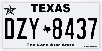 TX license plate DZY8437