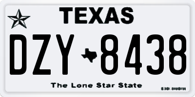 TX license plate DZY8438