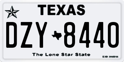 TX license plate DZY8440