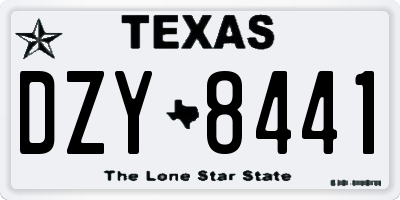 TX license plate DZY8441