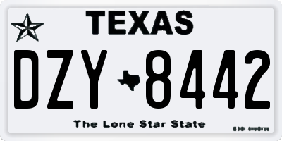 TX license plate DZY8442