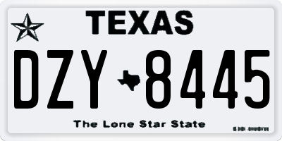 TX license plate DZY8445