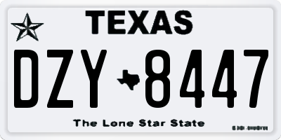 TX license plate DZY8447