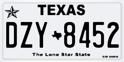 TX license plate DZY8452