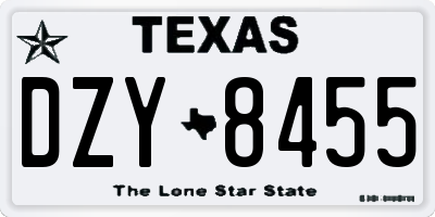 TX license plate DZY8455