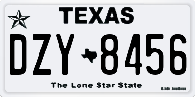 TX license plate DZY8456