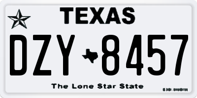 TX license plate DZY8457