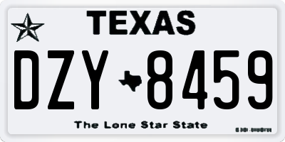 TX license plate DZY8459