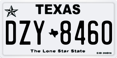 TX license plate DZY8460