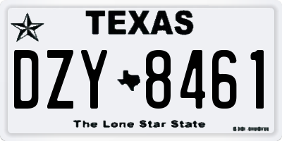 TX license plate DZY8461