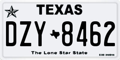 TX license plate DZY8462