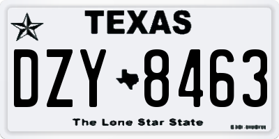 TX license plate DZY8463