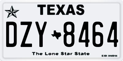 TX license plate DZY8464