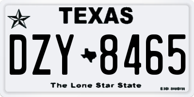 TX license plate DZY8465