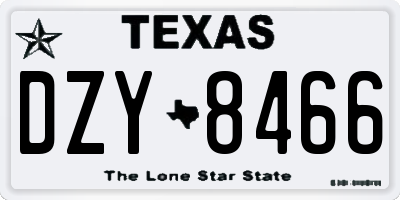 TX license plate DZY8466