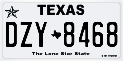 TX license plate DZY8468