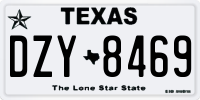 TX license plate DZY8469