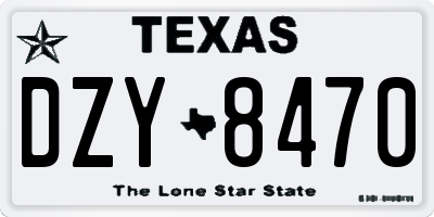 TX license plate DZY8470