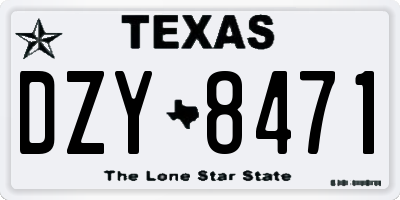 TX license plate DZY8471