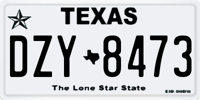 TX license plate DZY8473