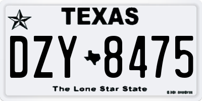 TX license plate DZY8475