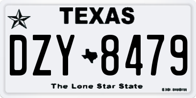 TX license plate DZY8479