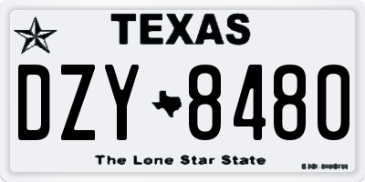 TX license plate DZY8480