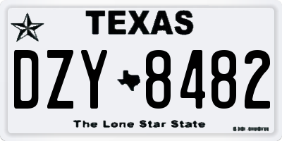 TX license plate DZY8482