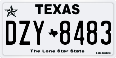 TX license plate DZY8483