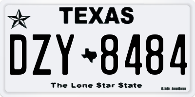 TX license plate DZY8484