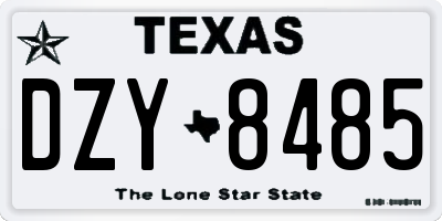 TX license plate DZY8485