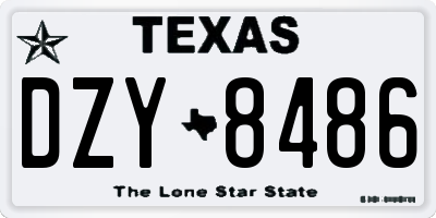 TX license plate DZY8486