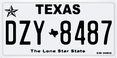 TX license plate DZY8487