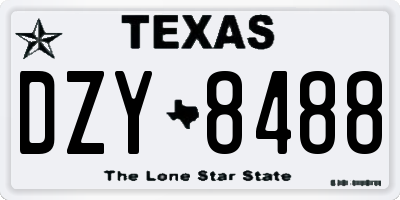 TX license plate DZY8488