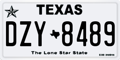 TX license plate DZY8489