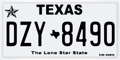 TX license plate DZY8490