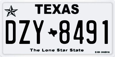 TX license plate DZY8491