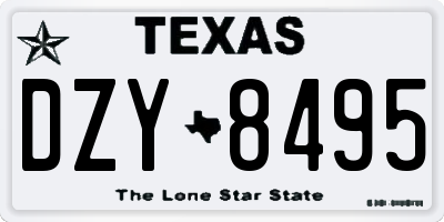 TX license plate DZY8495